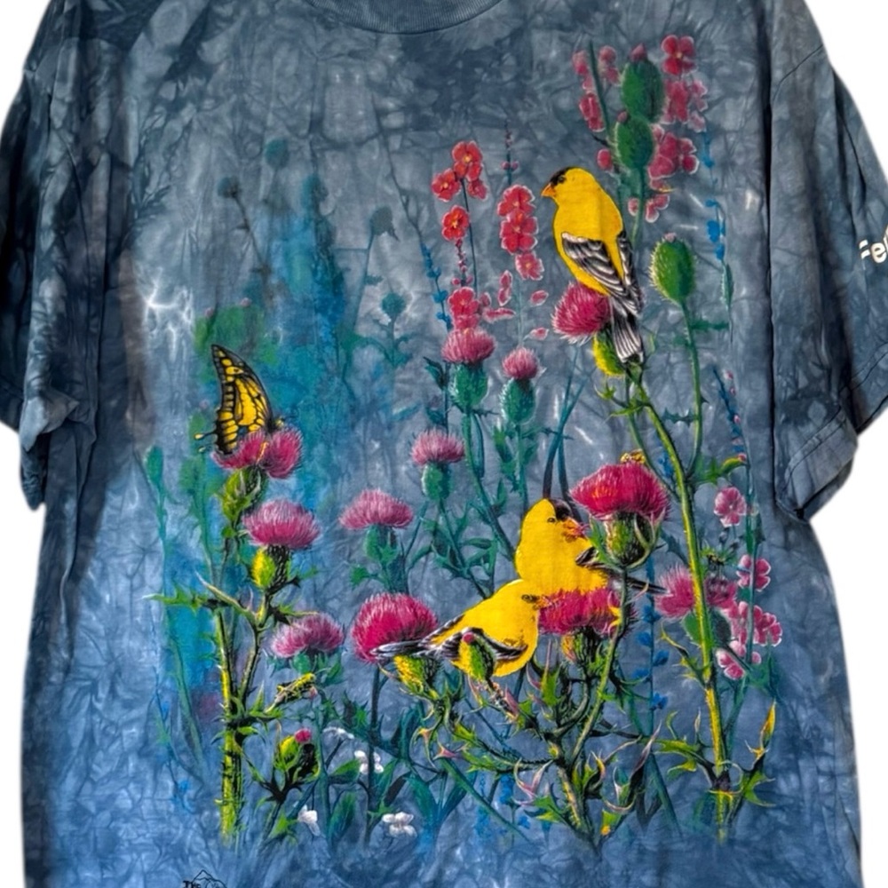 Vintage The Mountain Goldfinch Bird Tee XL Wanda Munn USA - Picture 3 of 8